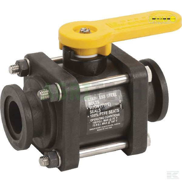 BN324057-BANJO - Кран шаровой двухходовой полный порт флянцевый 2